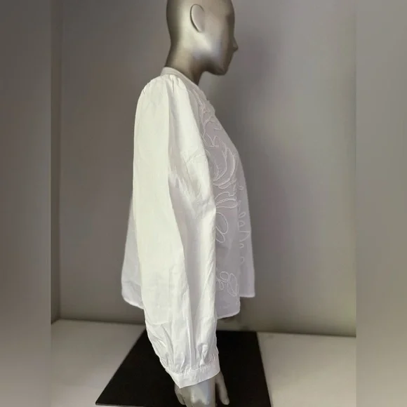 Hester & Orchard White Embroidered Button-Up Blouse – Size M - Picture 2 of 11